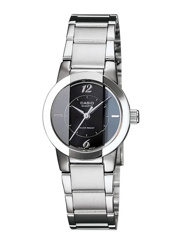 CASIO Women Black & Steel Analogue Watch