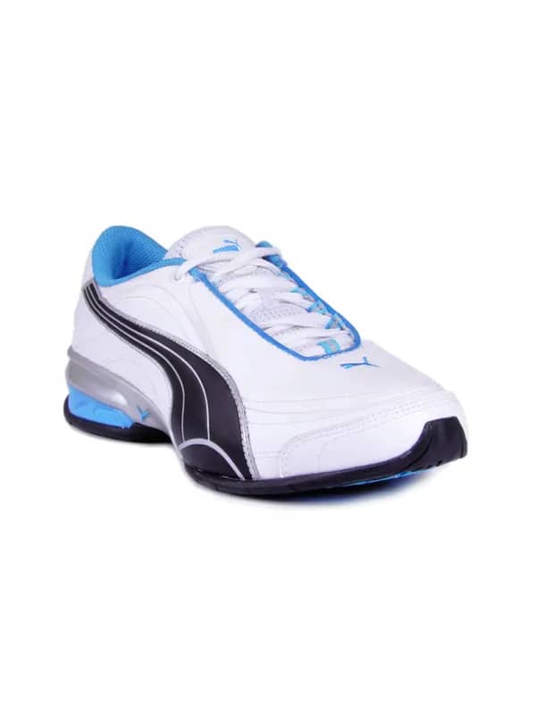 Puma Women Tazon White Black Blue Shoe