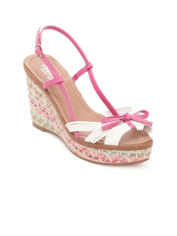 Cobblerz Women Pink & White Wedges
