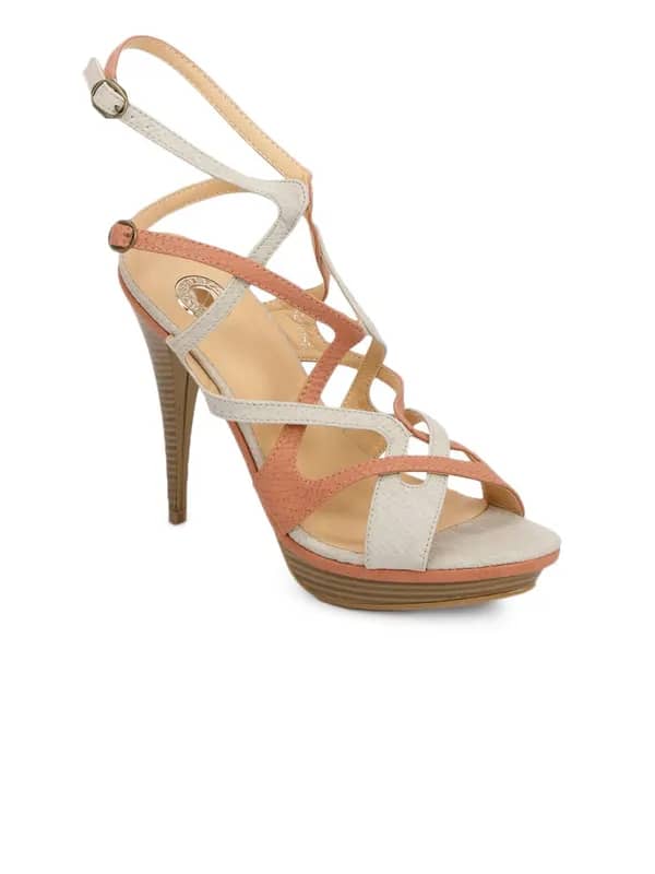 Cobblerz Women Grey & Peach Sandals