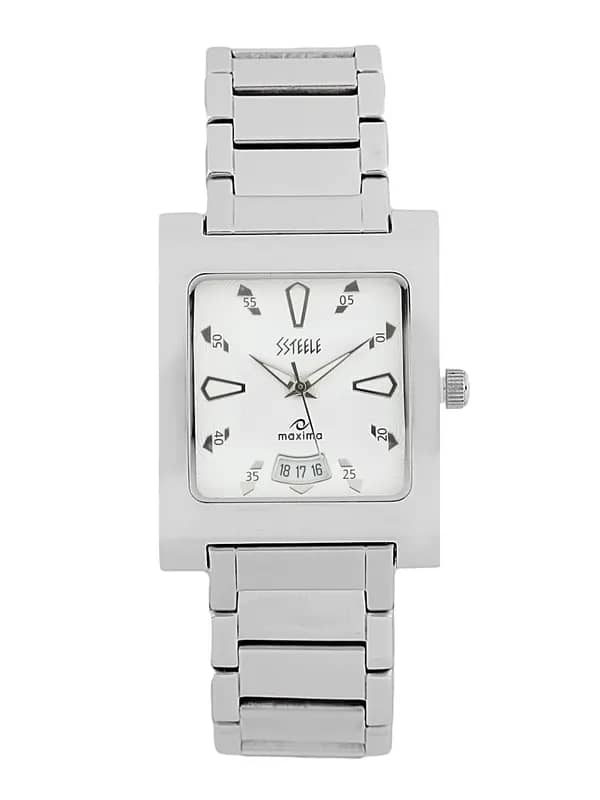 Maxima Men White Dial Watch