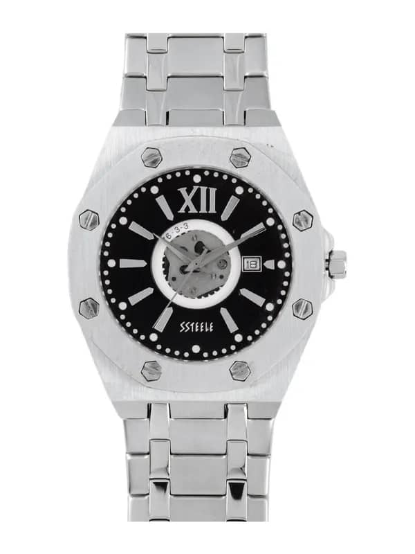 Maxima Ssteele Men Black Dial Watch