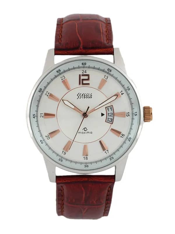 Maxima Men White Dial Watch
