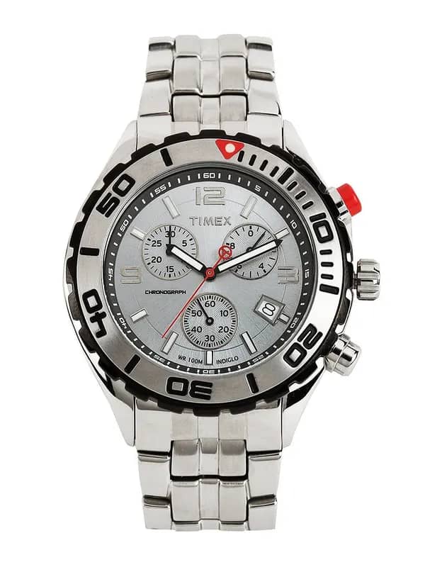 Timex Men Silver Toned Dial Watch
