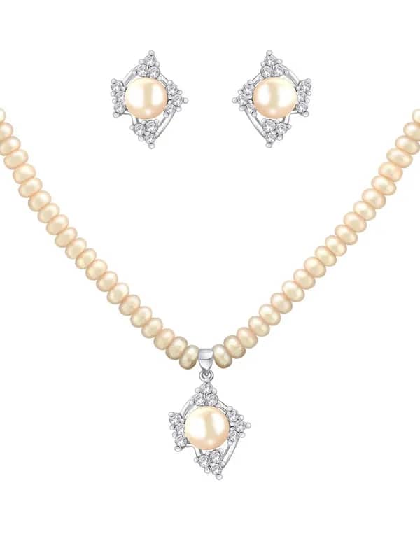 Miki Pearl Women Ivory Jewellery Set