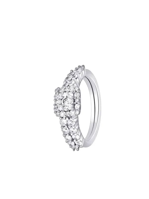 Lucera Women Set of Two Silver Ring