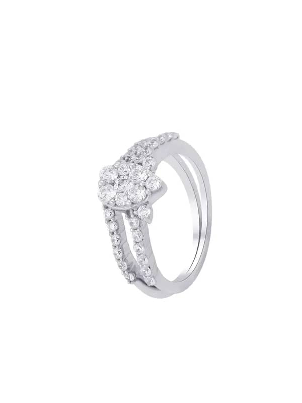 Lucera Women Set of Two Silver Ring
