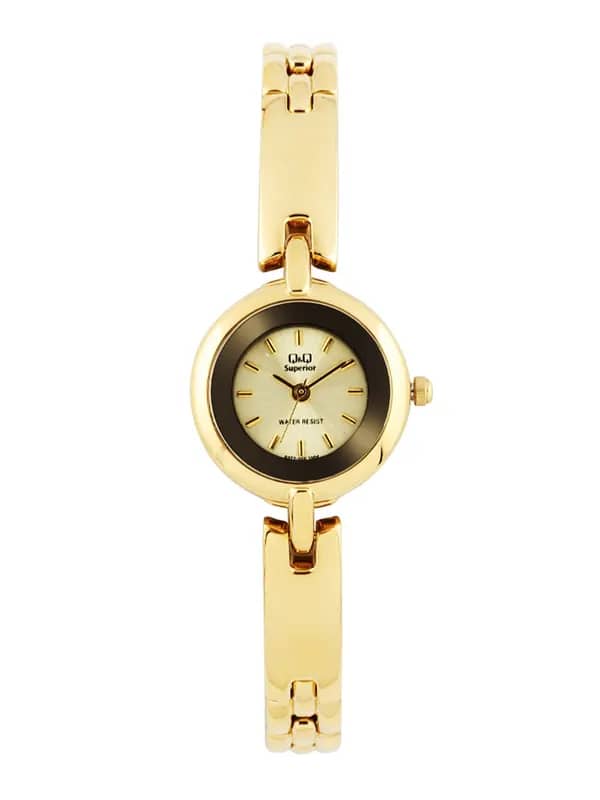 Q&Q Women Ladies ANALOG Gold Watches