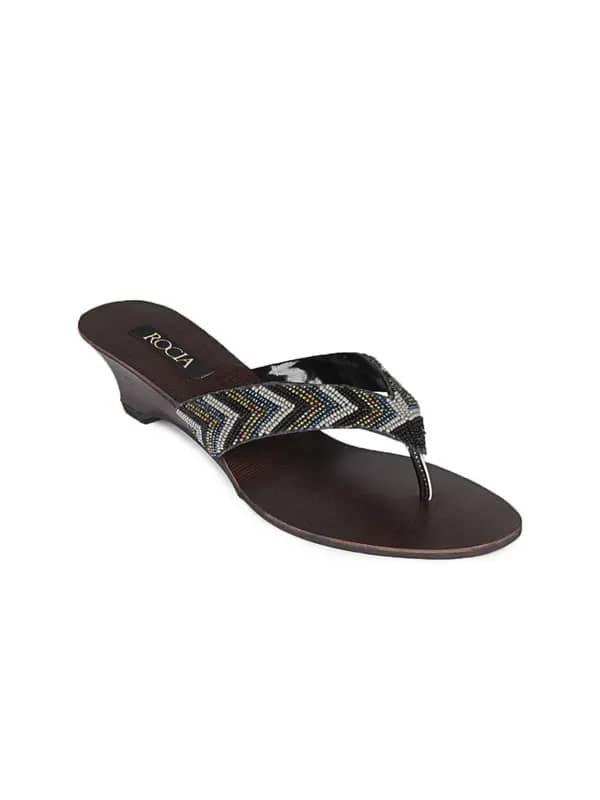 Rocia Women Brown & Black Heels