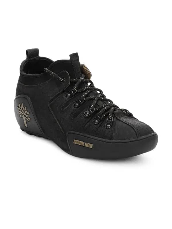 Woodland Men Black Shoes