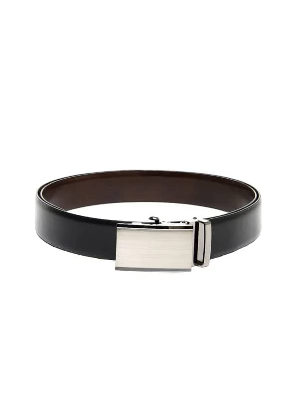 New Hide Men Black & Brown Reversible Leather Belt