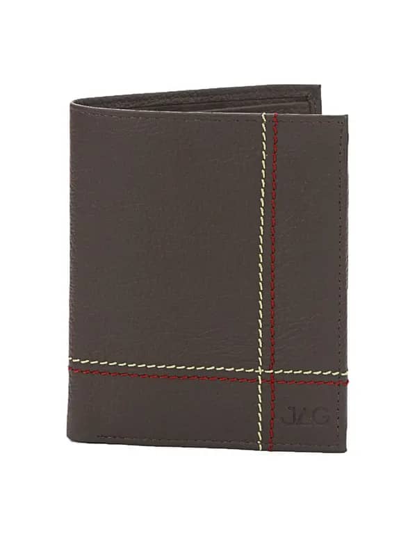 JAG Men Chocolate Brown Leather Wallet