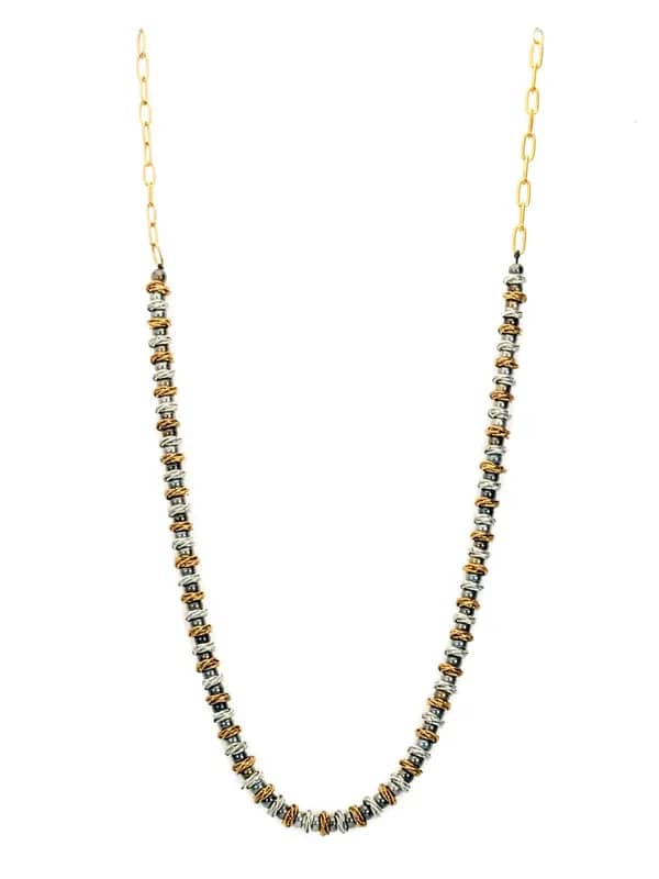 Femella Silver Knot and Ball Necklace