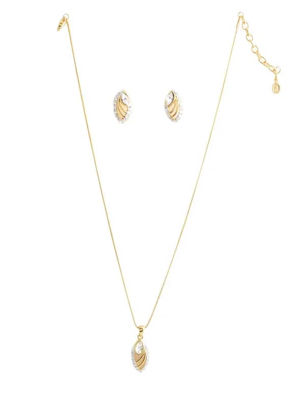 Estelle Women Gold Earring & Pendant Set