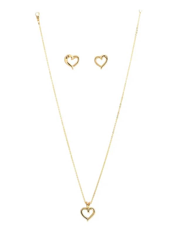 Estelle Women Gold Earring & Pendant Set