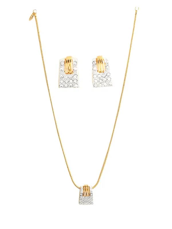 Estelle Women Gold Earring & Pendant Set