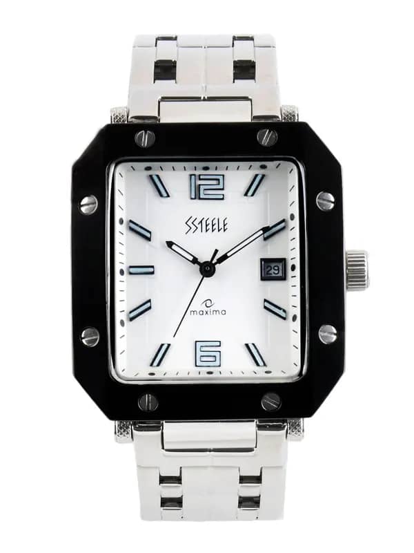 Maxima Men White Dial Watch