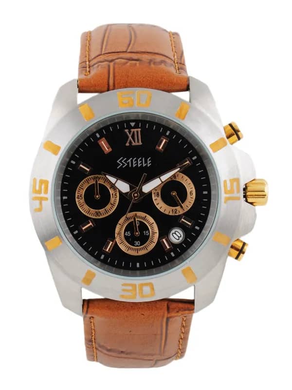 Maxima Men Black Dial Chronograph Watch