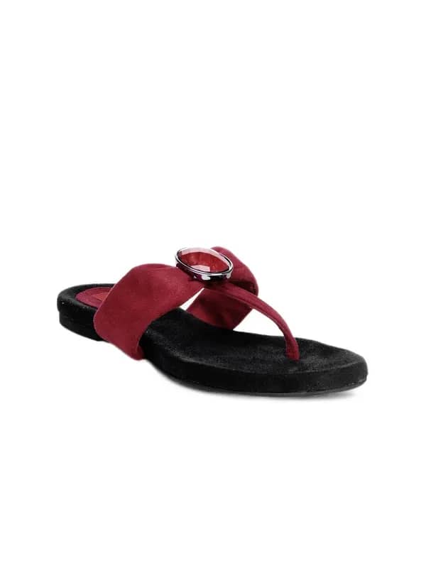HM Women Maroon Flats