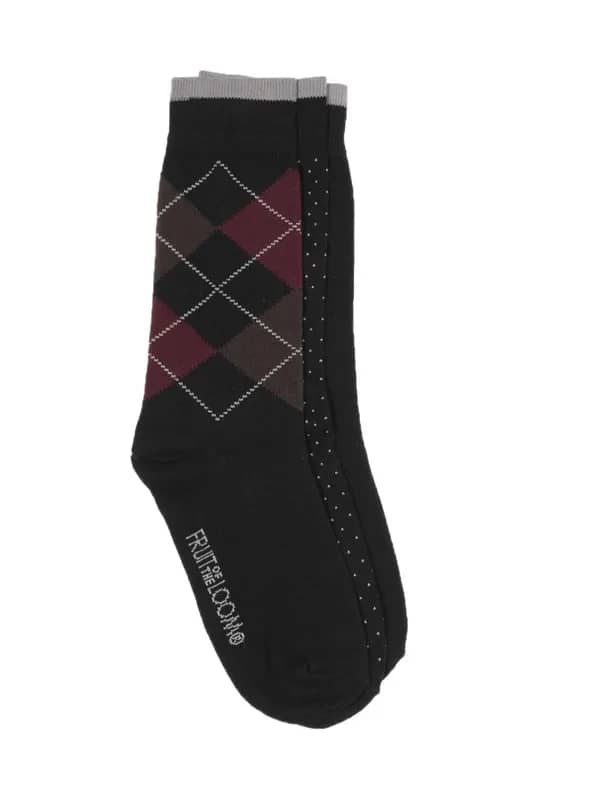 Fruit of the Loom Men Black Pack of Three Socks