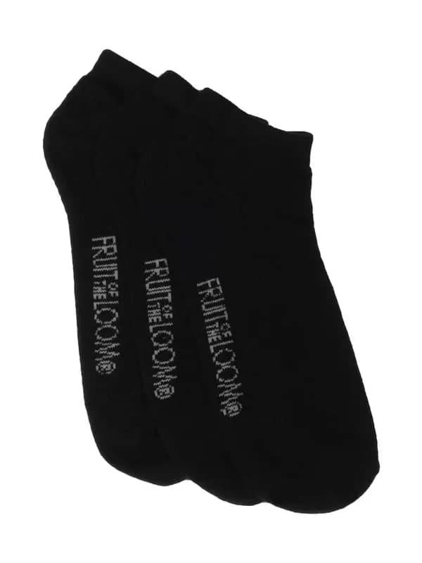 Fruit of the Loom Men Black Pack of Three Socks