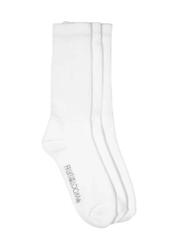 Fruit of the Loom Men White Pack of Three Socks