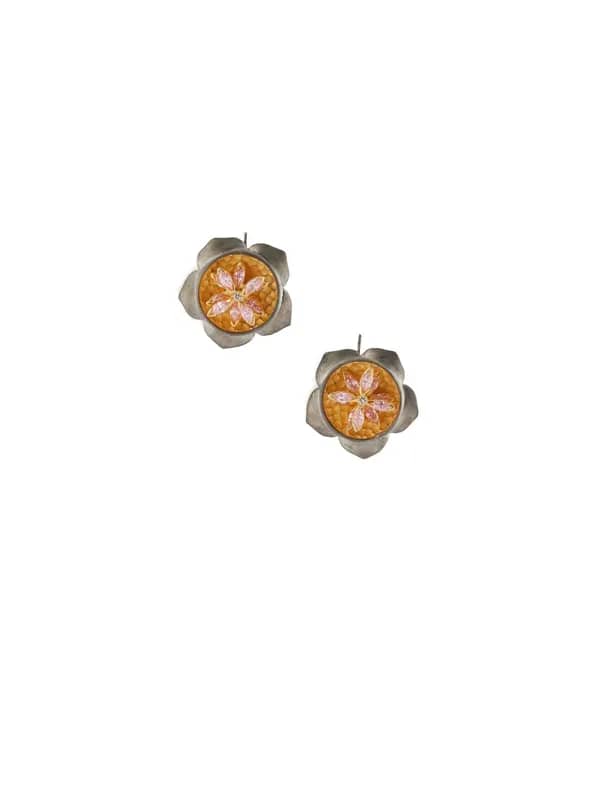 Rreverie Gold & Pink Earrings