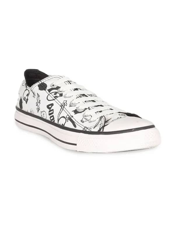 Converse Unisex Skull Print Ox White Shoe