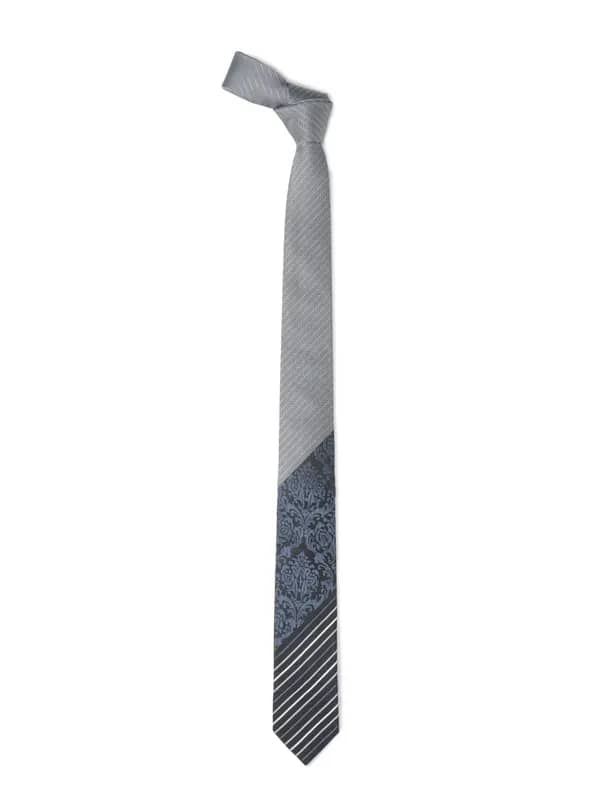 Hakashi Men Grey & Black Silk Tie