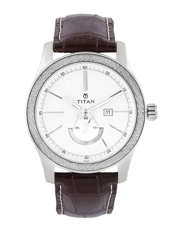 Titan Men White Dial Watch