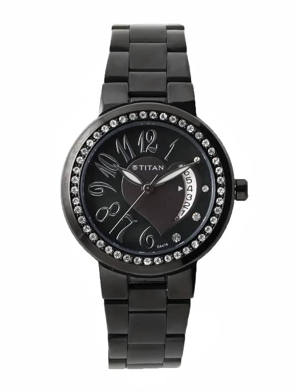 Titan Women Black Dial Watch NB9855NM01