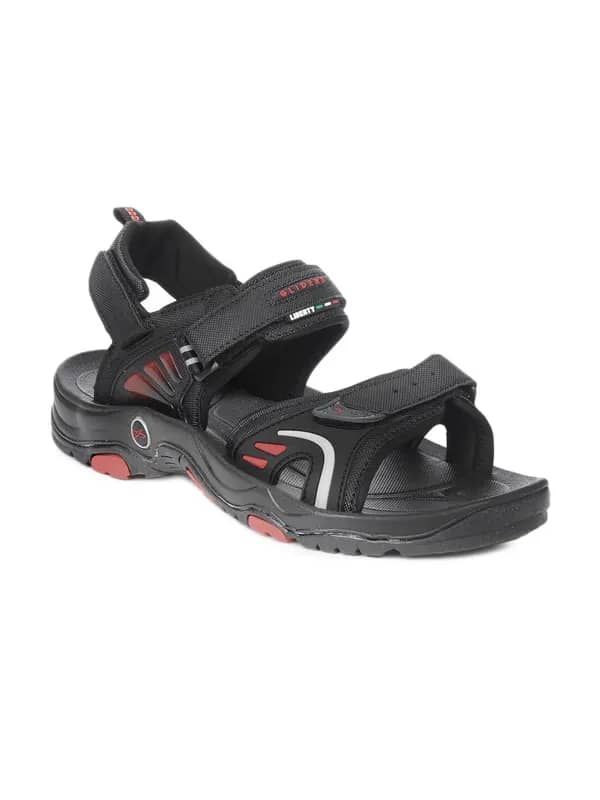 Gliders Men Black Sandals