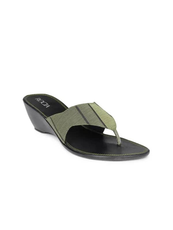 Rocia Women Olive & Black Heels