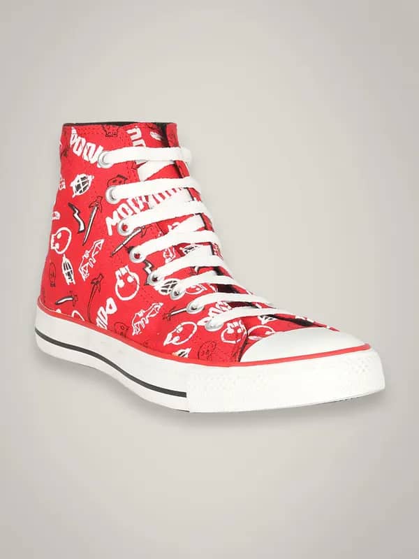 Converse Unisex Skull Print Hi Red Shoe