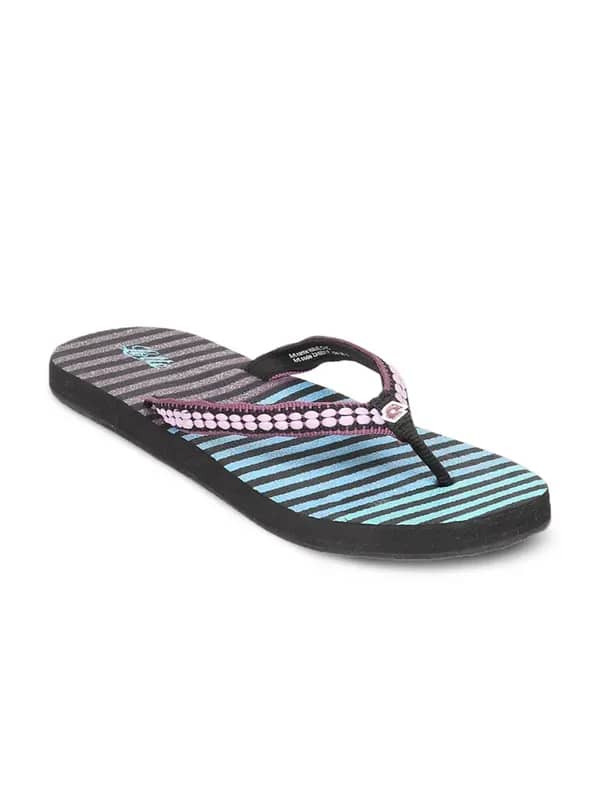 Lotto Women's Wave Chic Black Purple Flip Flop