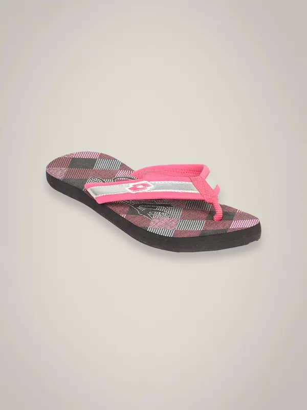 Lotto Women's Cross Color Black Pink Flip Flop