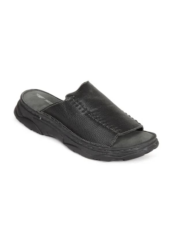Red Tape Men Black Sandals