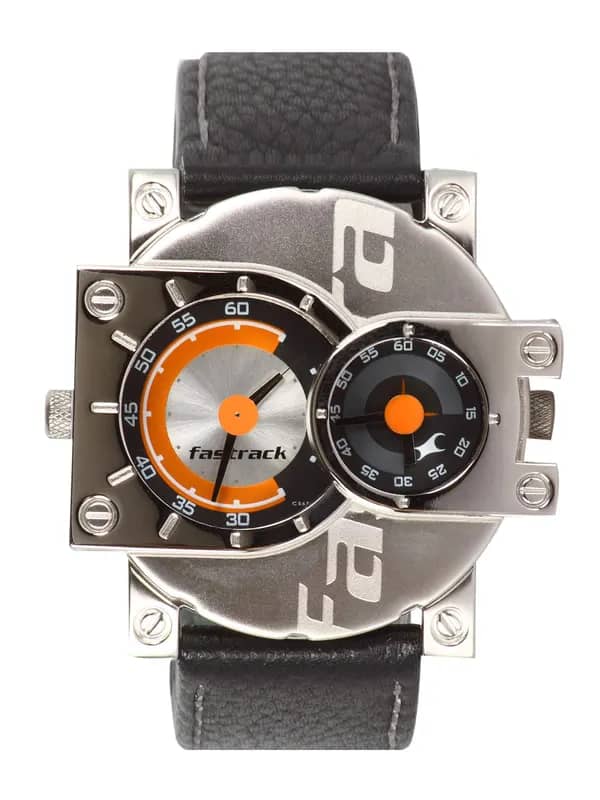Fastrack Men Bikers Analog Steel Black Watch
