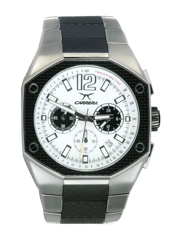 Carrera Men Careera dial steel strap patch White Watches