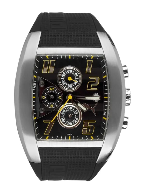 Puma Men Top Indication Silver Black Watch
