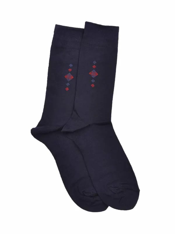 Reid & Taylor Men Solid Navy Blue Socks