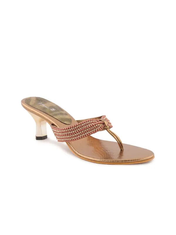 Inc 5 Women Casual Gold Heels