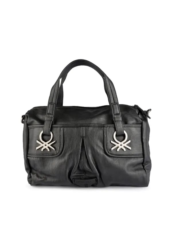 United Colors of Benetton Women Solid Black Handbags