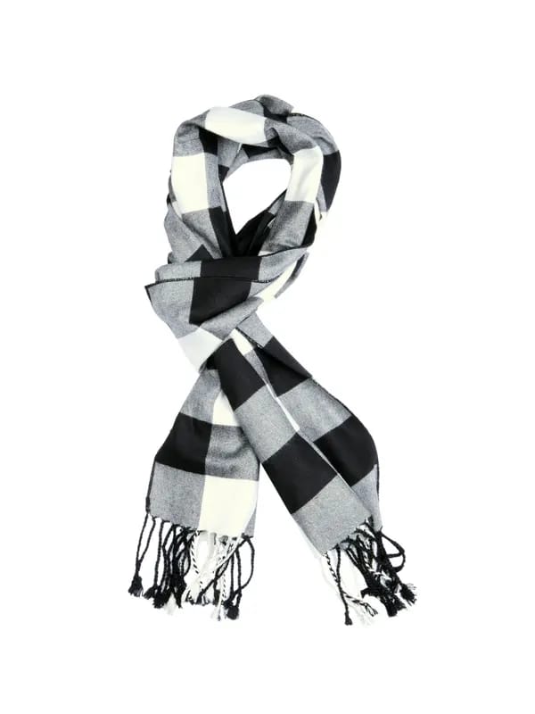 Turtle Check Men White Scarf