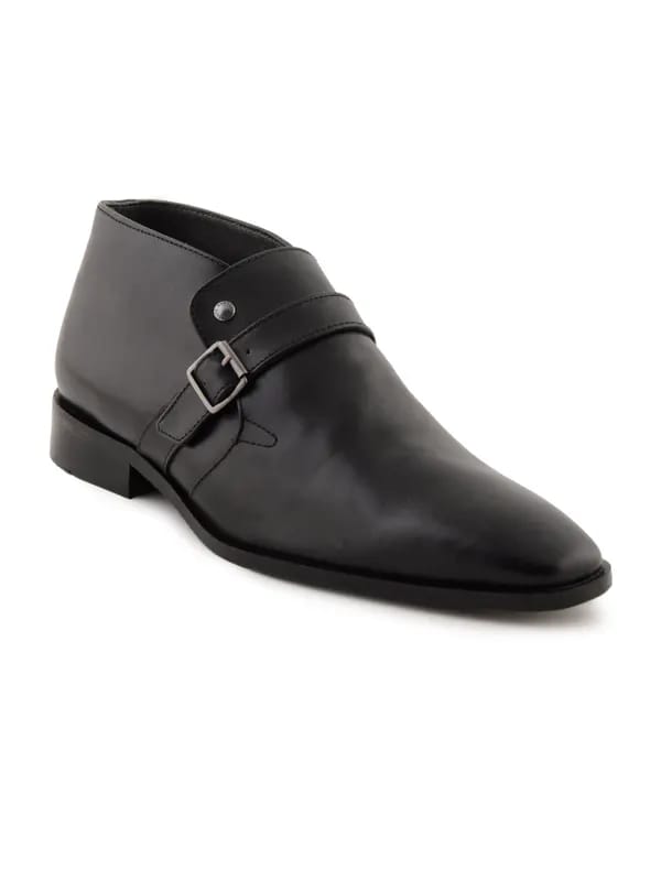Enroute Men Leather Black Formal Shoes