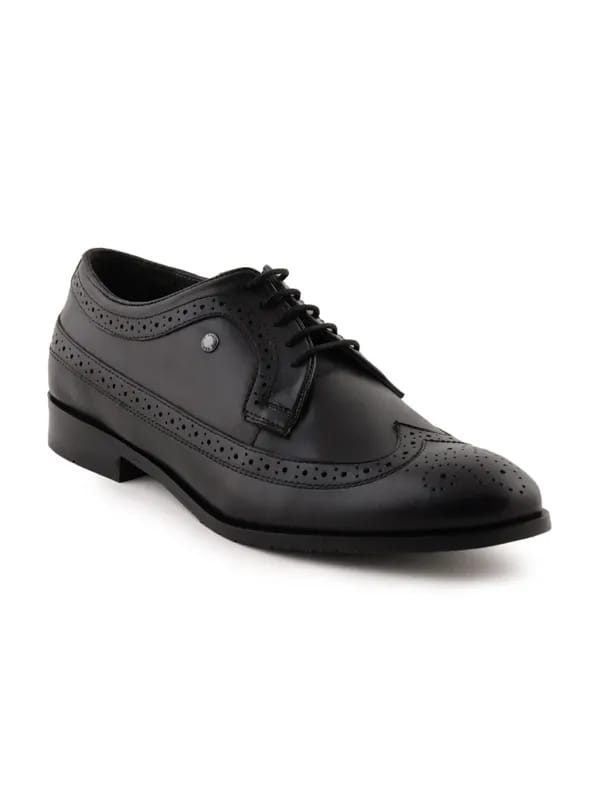 Enroute Men Leather Black Formal Shoes