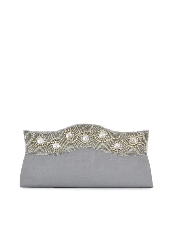 Spice Art Women Zircons Grey Clutch