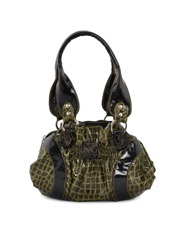 Spice Art Women Leatherette Green Handbags