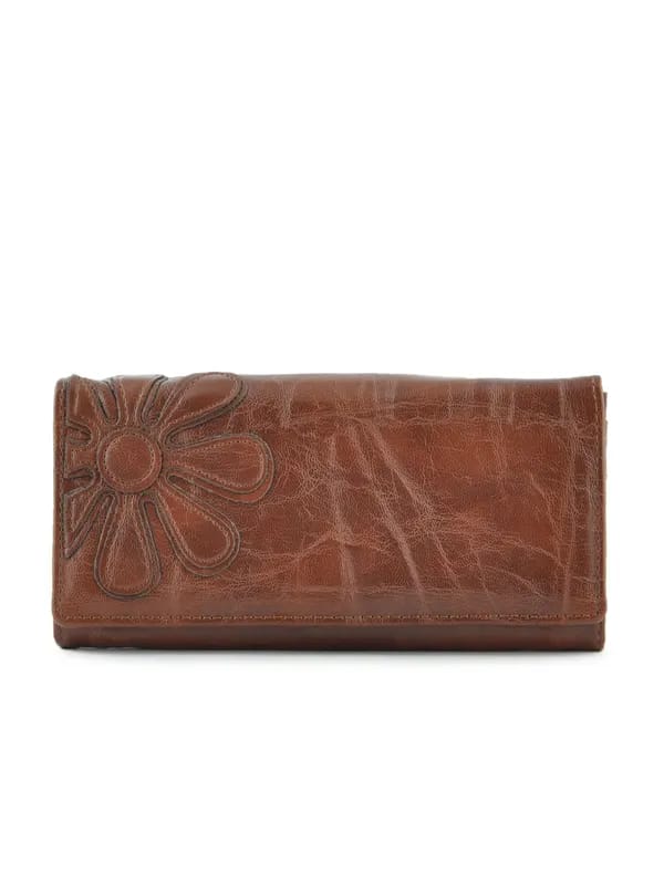 Lino Perros Women Flower DK.Brown Wallet