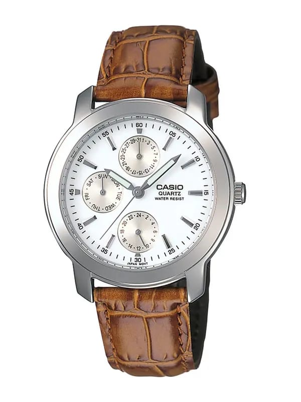 Casio Enticer Men White Dial Multi-Dial Analogue Watch MTP-1192E-7ADF(A166)